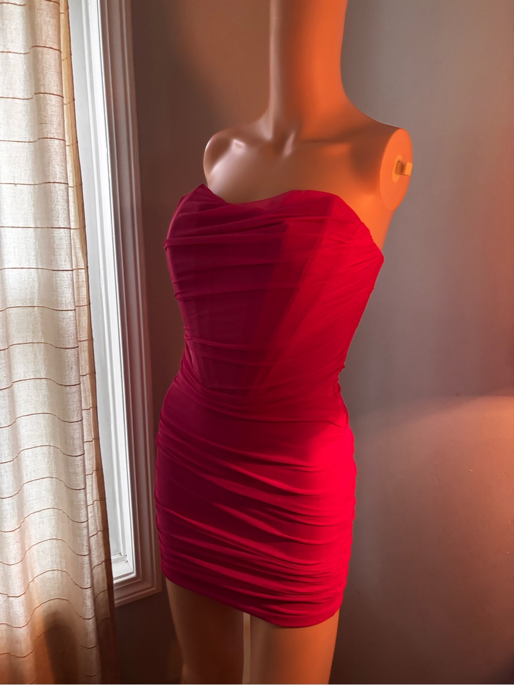 Forever 21 Hot Pink Strapless Ruched Mini Dress - Picture 4 of 8
